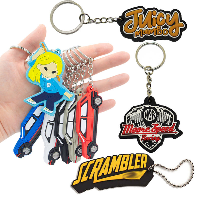 Manufacturer Soft Silicone Gift Logo Key Chains 2D 3D Cartoon Anime Personalized Key Chain Soft Rubber Pvc Custom Keychain