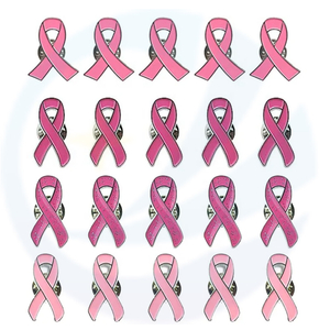 Custom Metal Detection Saves Lives Crossed Hats Brooch Badge Pink Ribbon Enamel Lapel Pin Breast Cancer Awareness Charms