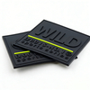 Perfect 3D Effect Solid Black PVC Rubber Patch for Pad,square Shape Company logo Silicone Rubber Label