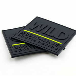 Perfect 3D Effect Solid Black PVC Rubber Patch for Pad,square Shape Company logo Silicone Rubber Label