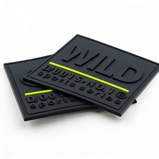 Perfect 3D Effect Solid Black PVC Rubber Patch for Pad,square Shape Company logo Silicone Rubber Label