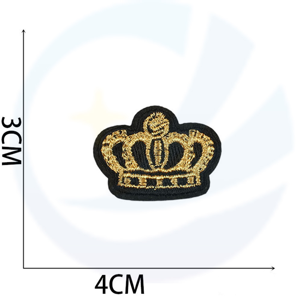 Custom Garment Name Logo Sew On Merrow Border Embroidery Patches And Badges With Non Fabric Backing