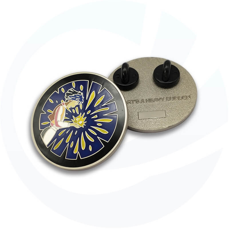 Iron Silver Enamel Metal Souvenir Badges