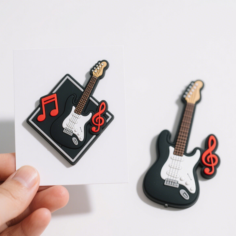 PVC Music Patches Musical Instrument Series Cartoon Soft Plastic Patch Phone Case Brooch Bags Jewelry Creative Diy Accessories