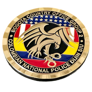 Wholesale Zinc Alloy Custom Enamel Logo 3D Gold Metal Colombia Souvenir Coin Challenge Coins