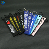 Cheap Fabric Pre-take-off Dismantling 3d Both Sided logo Woven Label Key Ring with Hook Key Jet Tag Custom Embroidered KeyChain