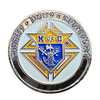 Custom Zinc Alloy Philippine Mason Emblem 3" Gold Blue Cut Out Knights of Columbus Car Emblem Challenge Coin