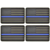 OEM Custom Silicon Patches Large Size 3D US American Blue Line Flag Iron-On PVC Rubber Patch for Clothing Woven Fabric Technique