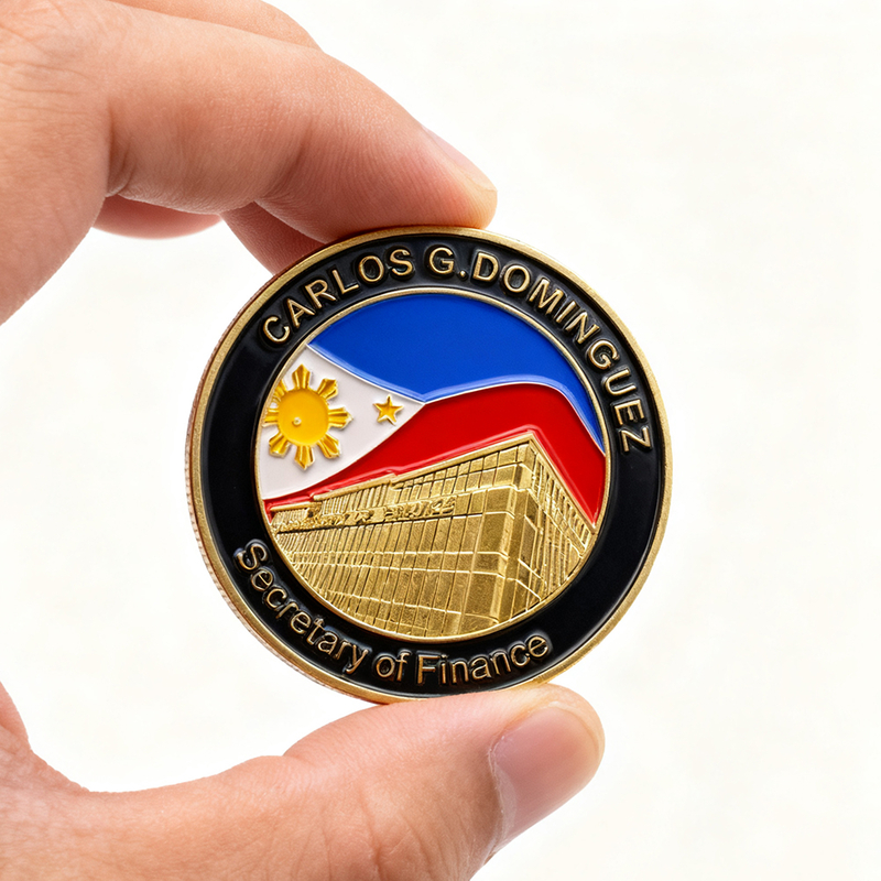Manufacturer Custom Philippines Challenge Coin Metal Zinc Alloy Gold Plated Double Side 2d 3D Logo Letter Enamel Coin Collections with Box