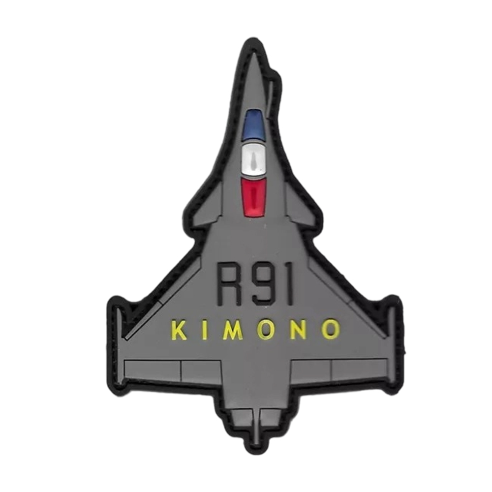 3D Aircraft PVC Fully Embroidered Cool Patch by PatchClub Iron-On PVC with Merrow Border for Clothes and Bags OEM Model
