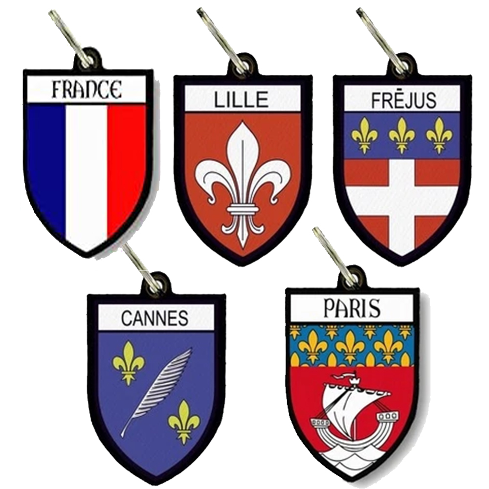 Custom French City Emblem of Paris 2D 3D Double-side Fashion Personalized Key Ring Diy Keychains Pvc Keychain for Gift Souvenirs