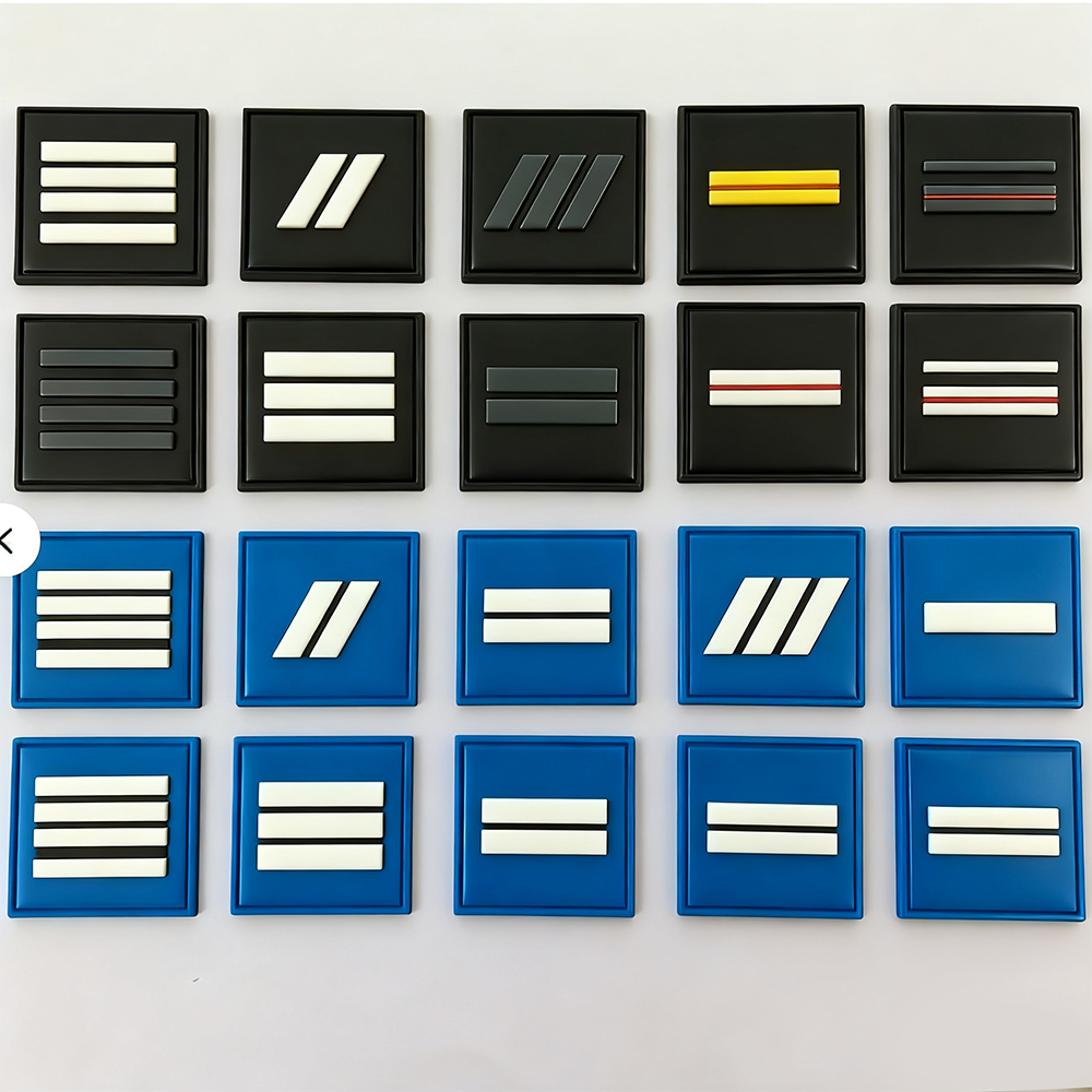 Scratch Resistant Gendarmerie PVC Patch Tactical Chest Braid Rank Chevron Waterproof PVC Badge Patches for Uniform
