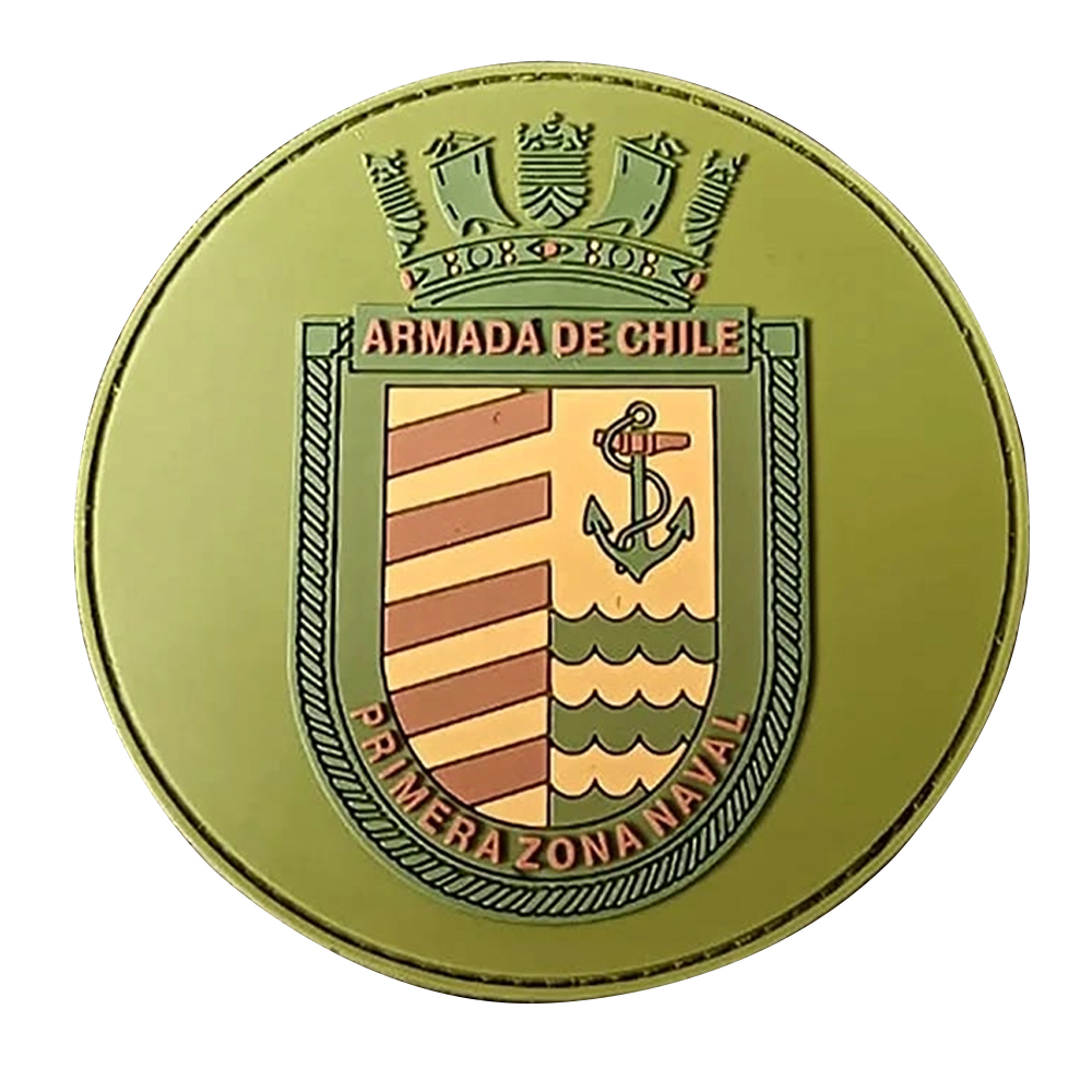 High Quality Chile Tiger Silicone 2D PVC Logo Custom Embossed Soft PVC Patches Rectangle Iron-on Rubber Tags for Clothing Hat