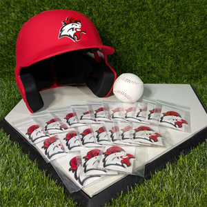 Custom 3D PVC Batting Helmet Decals – Durable Rubber Stickers for Baseball Helmets, Team Logos, and Player Numbers