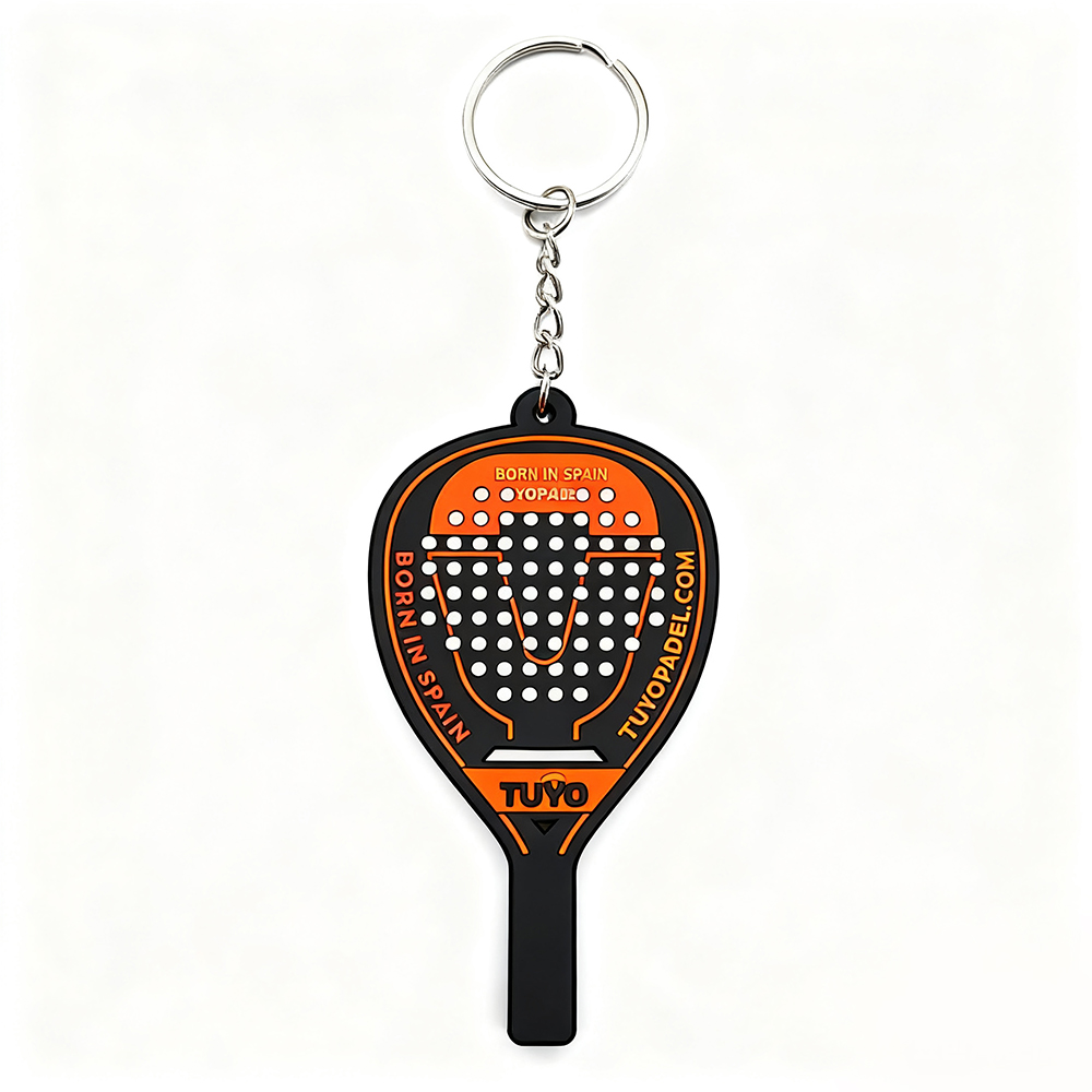 2025 Trending 2D Tennis Player Padel Acceceries Keychain Custom Sports Padel Tennis Racket Patches Keychain Flower Shape