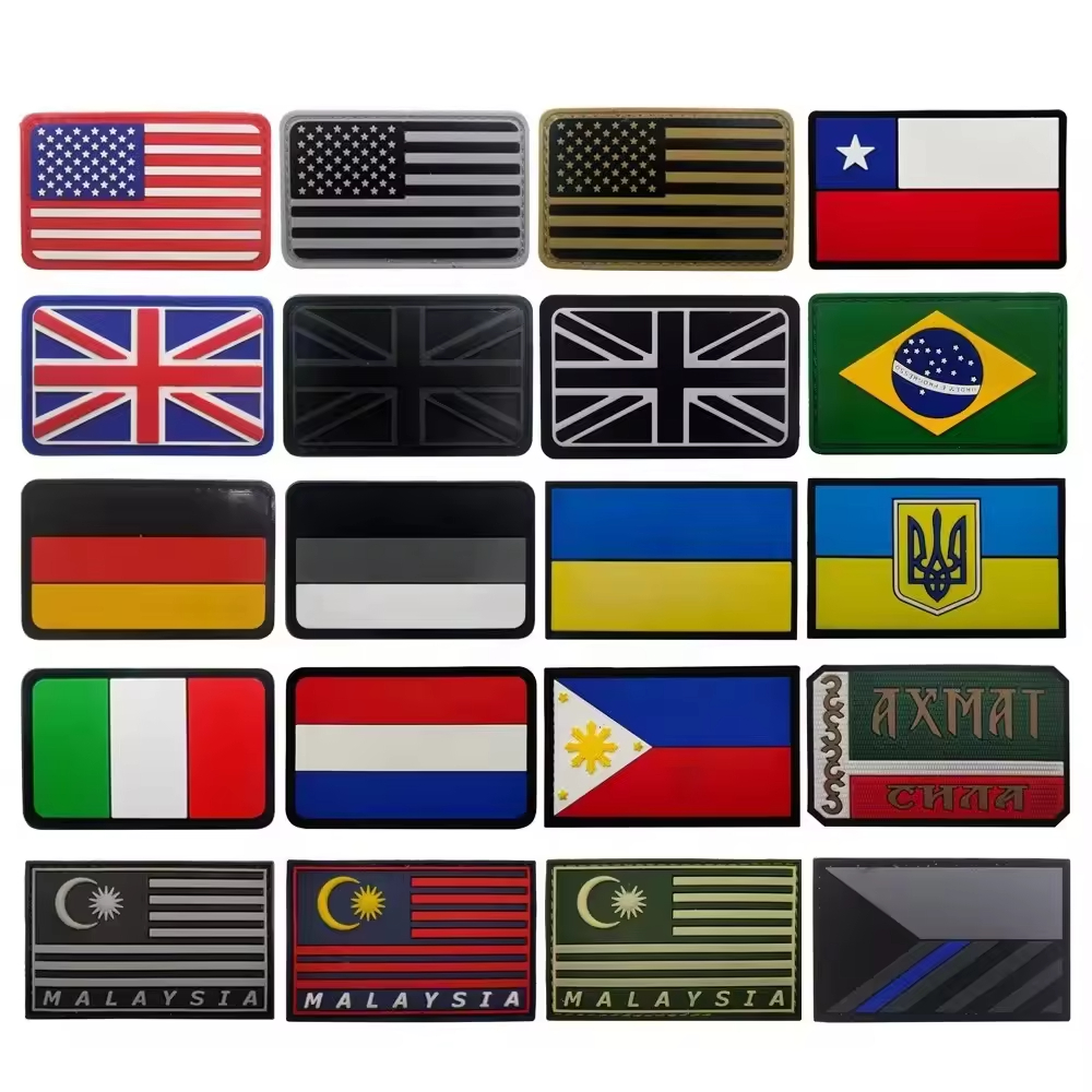 High Quality Pakistan Flag Pvc Custom Patches Hook And Loop