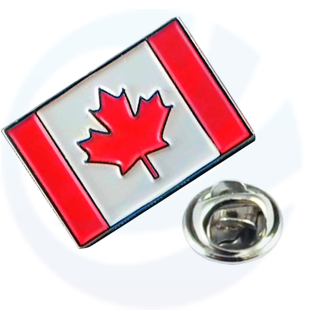 Canadian Red Maple Leaf Enamel Emblem Lapel Pins