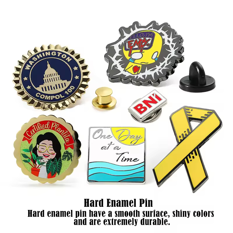 Manufacturer Custom Soft Hard Enamel Pin Round Gold Plated Zinc Alloy Metal Badge Business Men Lapel Pin Brooch with Gifts Boxes