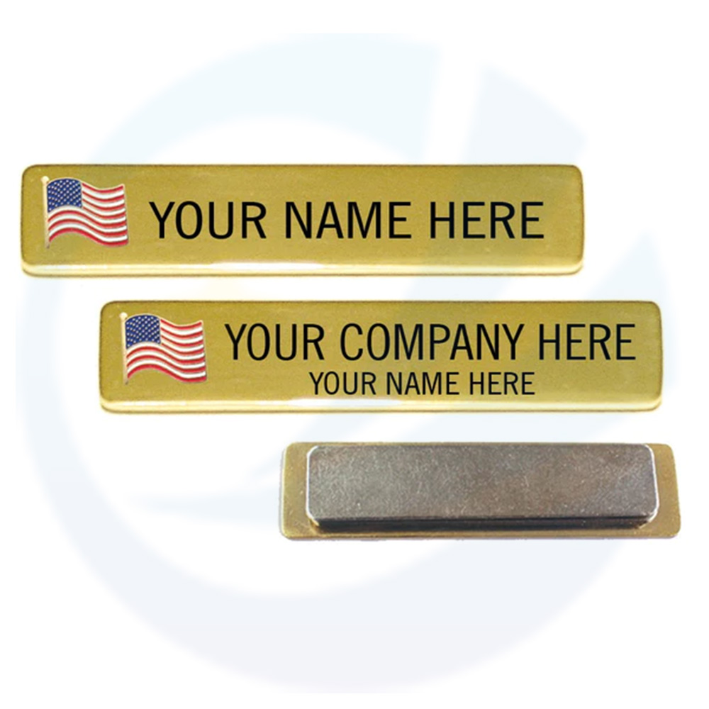  PATRIOTIC ENGRAVED NAME PLATE WITH USA FLAG