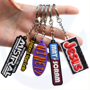 Pvc Keychains Custom Designer Silicone Letter Key Chain Ring Rubber Keychain