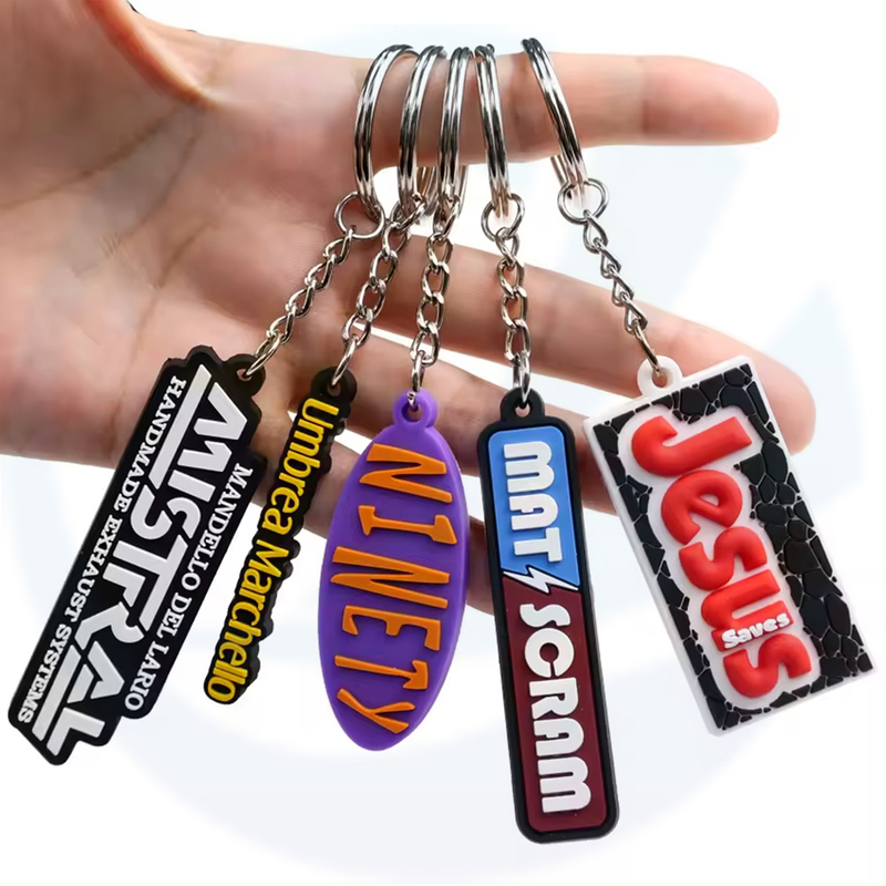 Pvc Keychains Custom Designer Silicone Letter Key Chain Ring Rubber Keychain