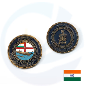 Indian Navy Custom Metallic Paint Challenge Coin
