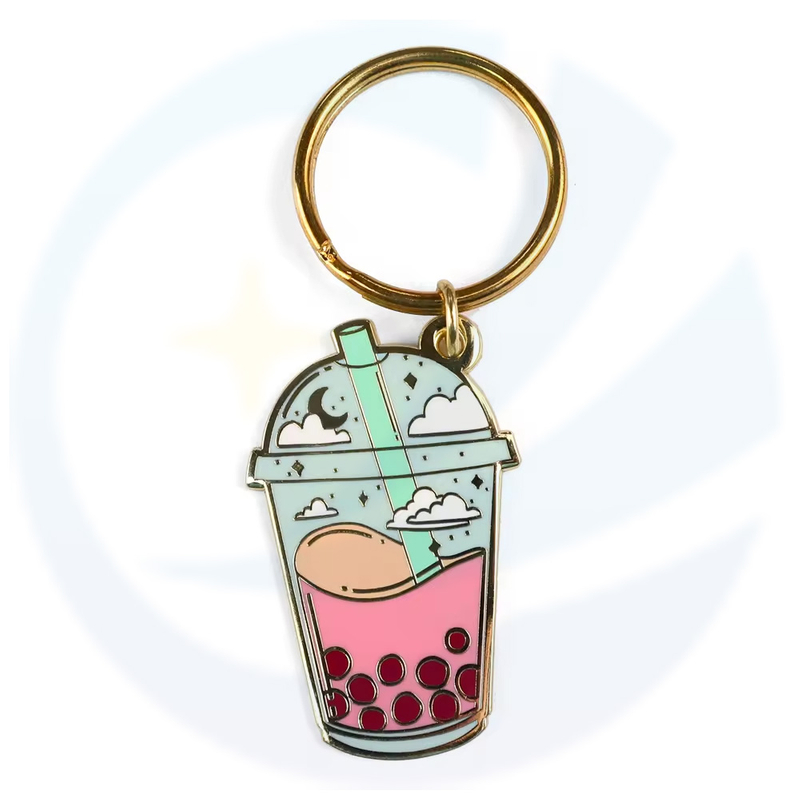 Kawaii Enamel Bubble Milk Tea Boba Keychain