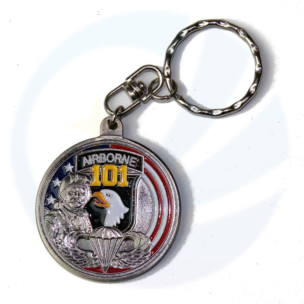 101st Airborne Silver Metal Key Chain 