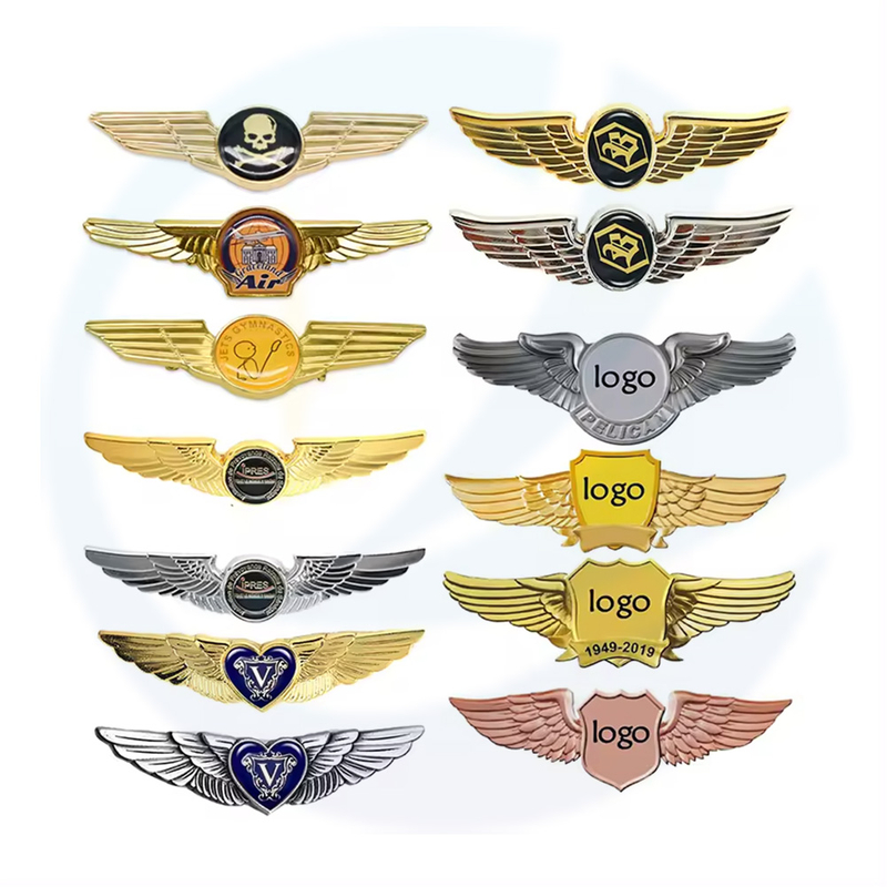 Metal Zinc Alloy 3d Enamel Gold Plated Aviation Airline Airbus Wings Lapel Pin Badge