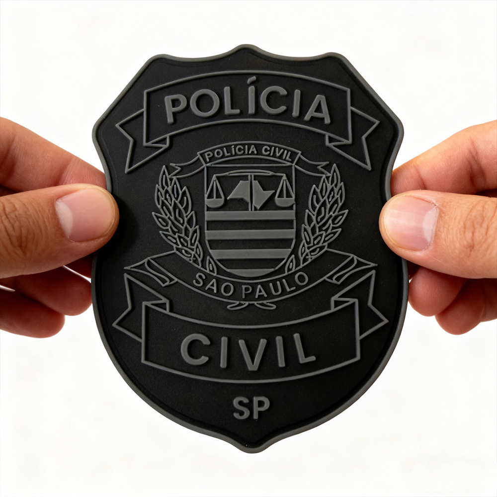 São Paulo State Public Service Emblem PVC Patch Soft Rubber Badge with Hook and Loop Backing Custom 2D 3D Patch