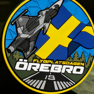 Swedish Aerial Wing PVC Patch Custom 3D Rubber Badge with Hook Loop Backing
