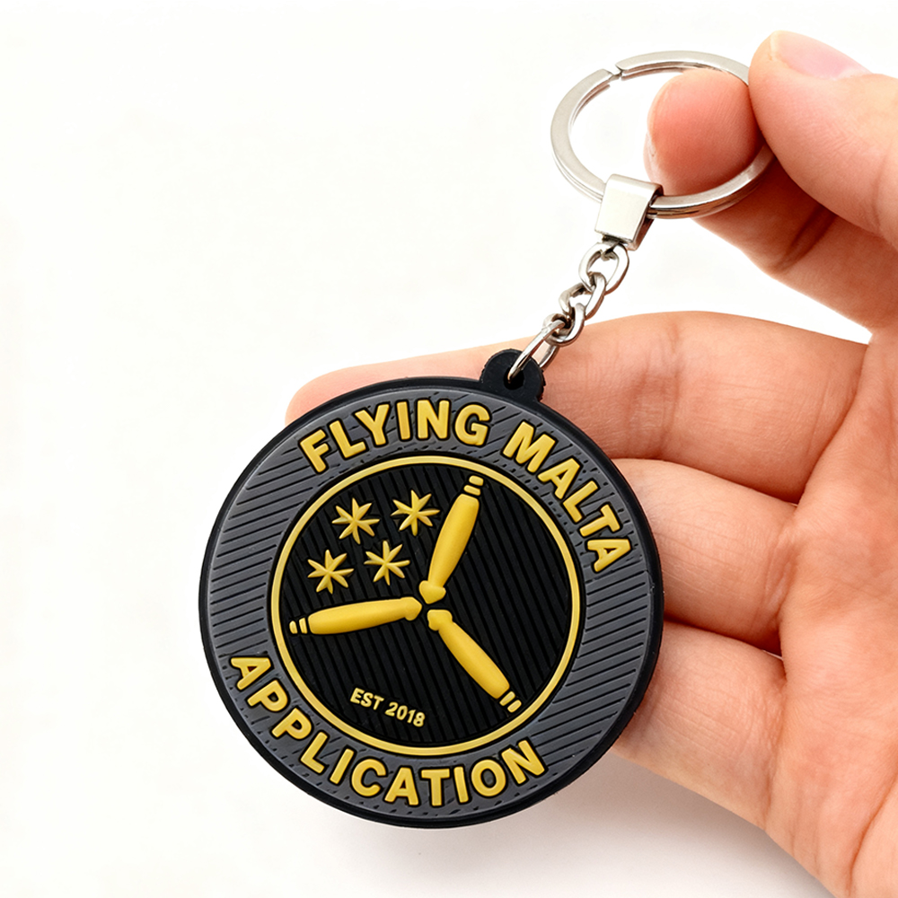 Malta Travel PVC Keychain Custom Logo Soft Rubber Key Ring Souvenir Gift