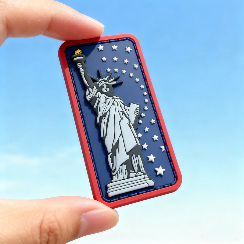 3D PVC Lady Liberty Patch American Theme Rubber Badge Hook-and-Loop Accessory for Bags Apparel Custom Gear
