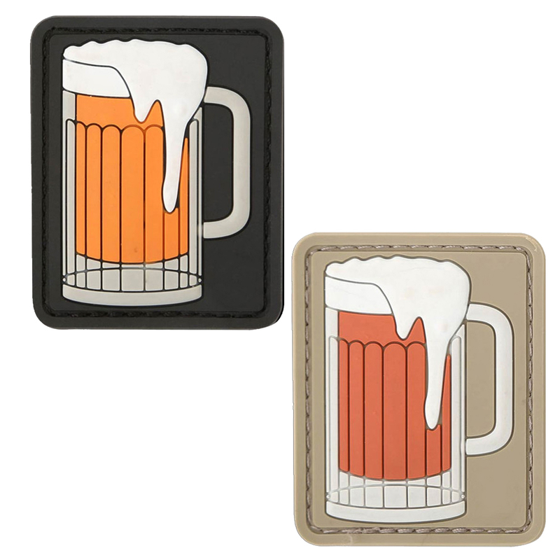 Custom Beer Mug PVC Patch Cheers Style Rubber Badge for Bags Jackets Hats