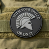 Spartan With Your Shield or On It Rubber Patch PVC Warrior Theme Emblem for Backpacks Jackets and Gear