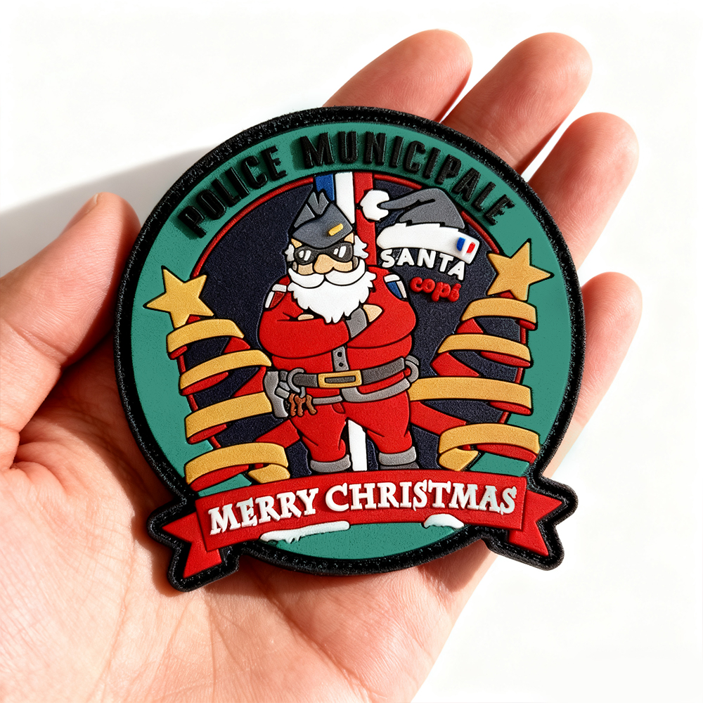 Festive Santa Badge Perfect for Holiday Decor