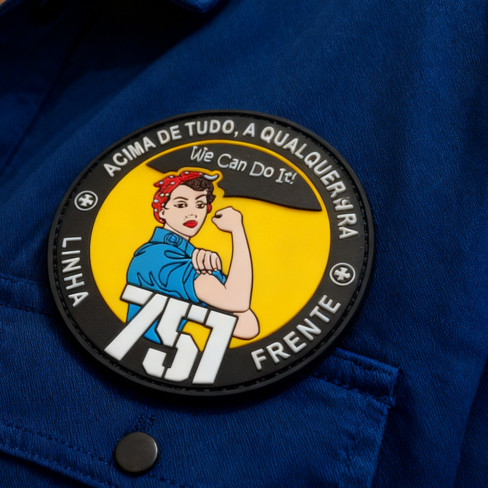 Personalized Portugal 751 Team Linha Frente Can We Do It 3D Soft PVC Rubber Patch Durable Hook and Loop Emblem