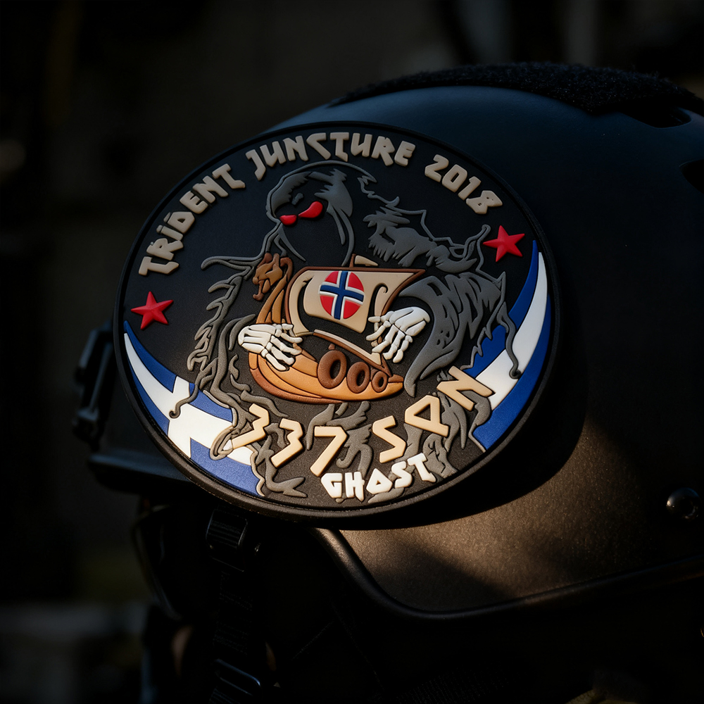 Custom 337 Squadron Greece Ghost 3D PVC Patch Aviation Team Rubber Badge for Jackets Backpacks Uniforms