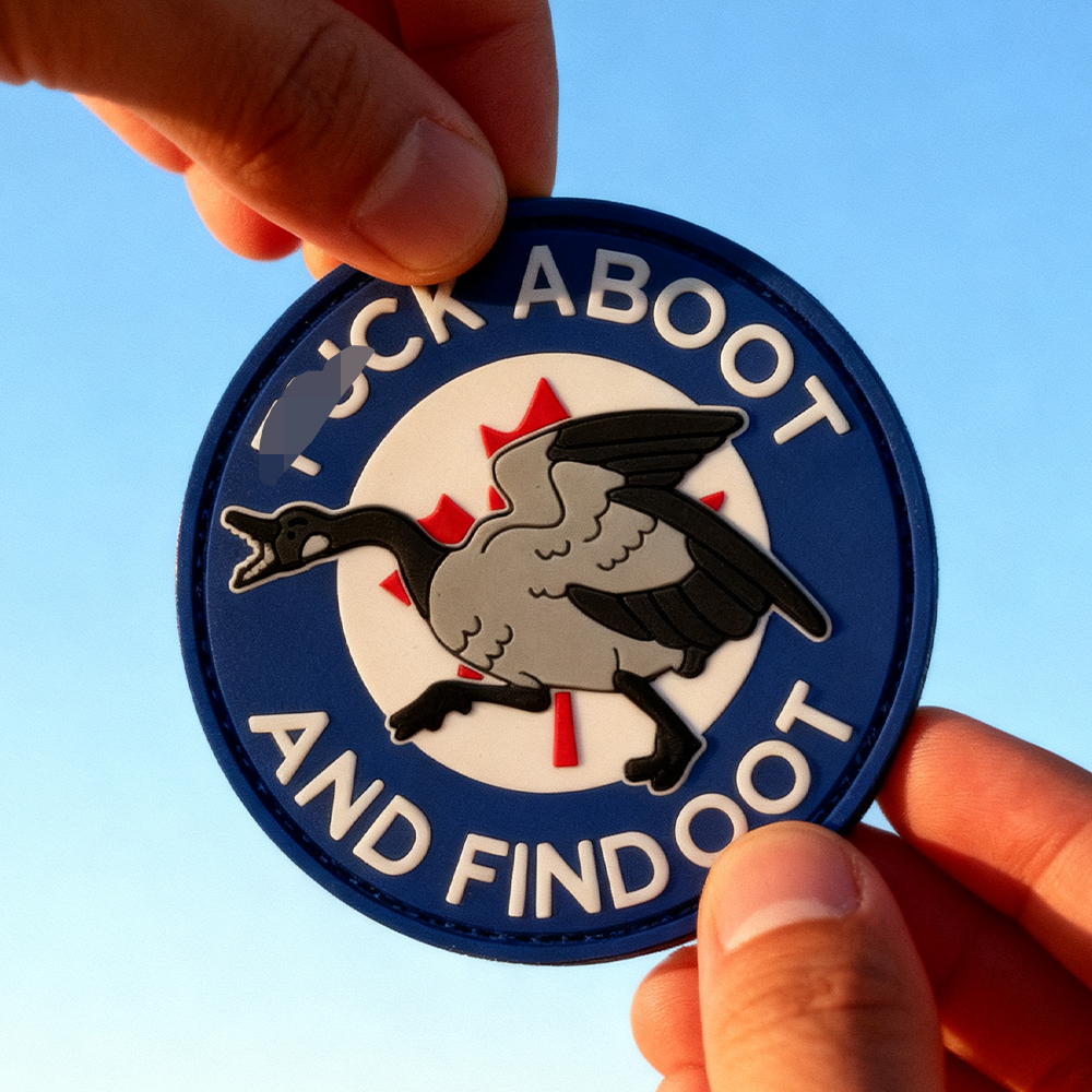 Custom Canada Toothy Goose FAFO PVC Patch – 3D Soft Rubber Morale Badge with Hook & Loop Backing