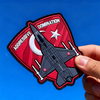 Custom Turkish Aviation Squadron PVC Patch 3D Soft Rubber Emblem with Hook Backing for Jackets Bags and Gear