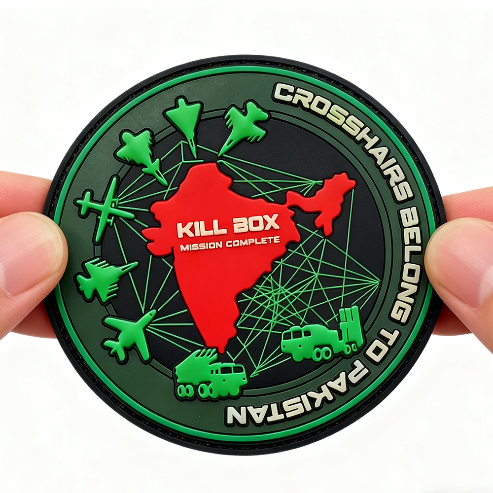 Custom Indian Aviation Wing PVC Patch 3D Rubber Hook Loop Badge