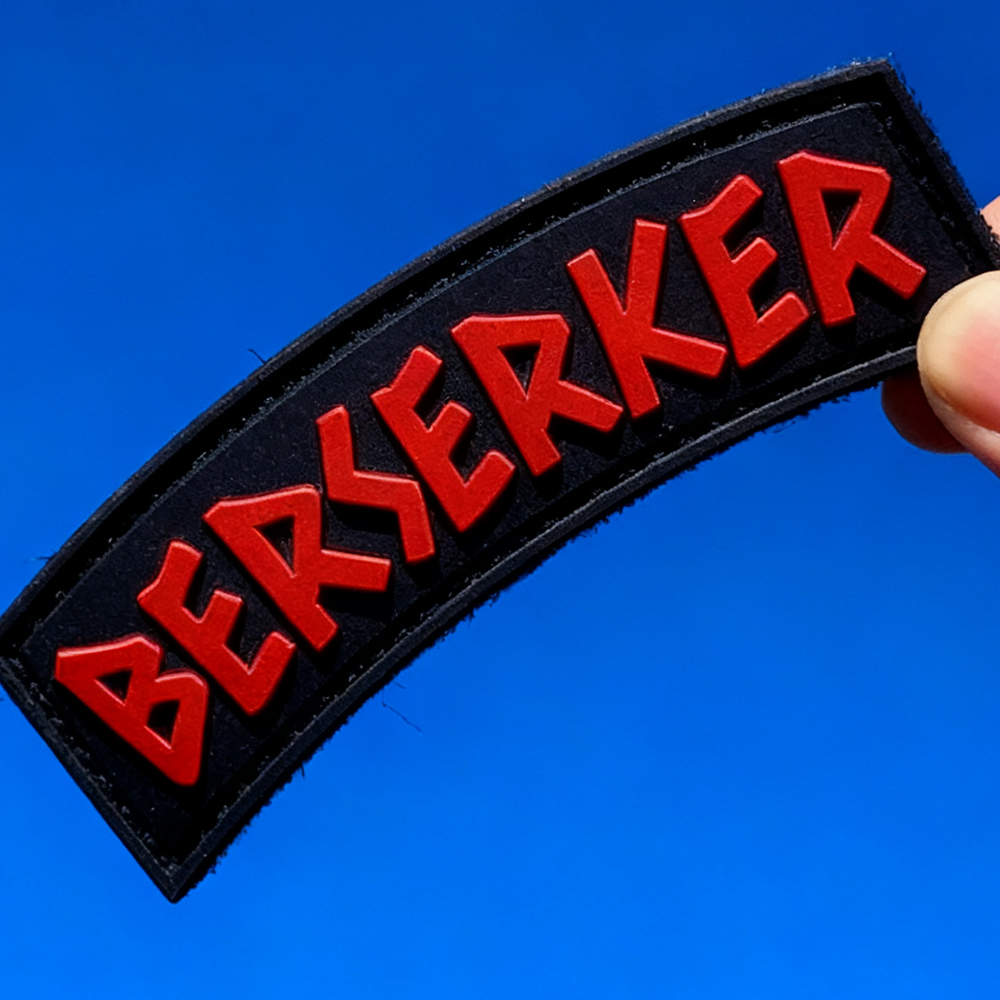 Viking Berserker Norse Tab Patch Durable PVC Rubber Badge Hook Backing Custom Gear Decoration