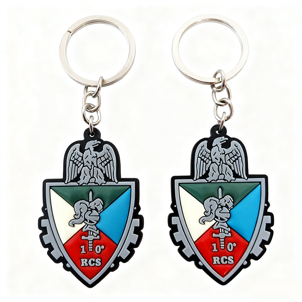 Custom Soft PVC Shield Keychain 3D Embossed Rubber Emblem Key Ring Personalized Logo Key Holder for Souvenir Gift