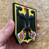 Custom Germany 3D Rubber Patch “BIERADLER” Soft PVC Embossed Eagle Beer Logo Badge Hook and Loop Patch for Jackets Bags