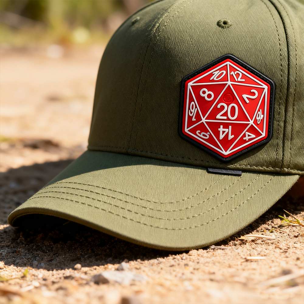 Custom RPG D20 Dice PVC Patch – Soft Rubber 3D Gaming Emblem for Tabletop & Cosplay Accessories