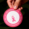 Custom Fight Breast Cancer PVC Patch Pink Ribbon Rubber Badge with Hook Loop for Bags Clothing Accessories