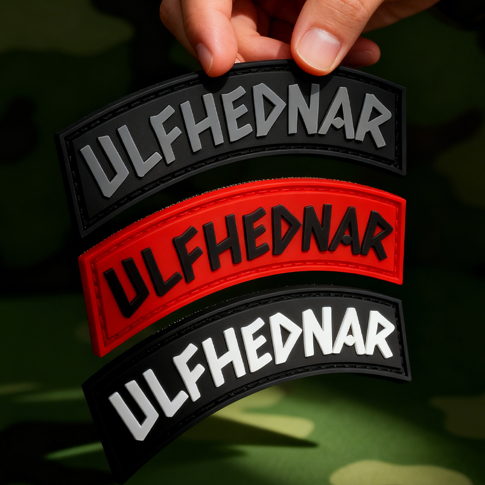 Norse Ulfhednar PVC Tab Patch – Durable Viking Style Rubber Emblem for Outdoor Packs and Apparel