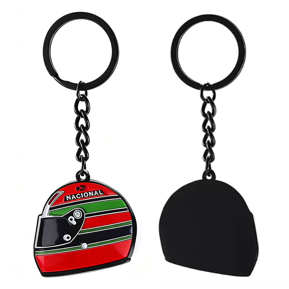 Customized Soft Enamel 2D Helmet Black Metal Keychain Fashion Motorcycle Key Ring Logo Gift