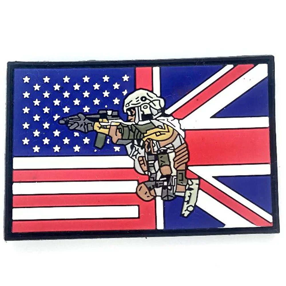 Custom Shooter PVC Patch Soft Rubber Morale Badge with Hook and Loop Backing for Tactical Outdoor Gear and Jackets