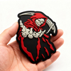 Custom Death Reaper Glow in the Dark PVC Patch 3D Rubber Badge with Hook and Loop Backing for Jackets and Bags